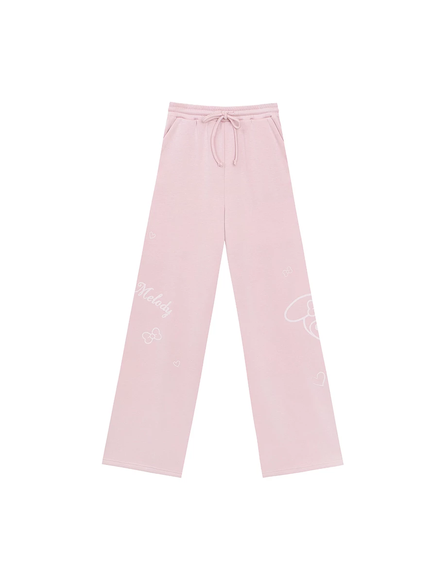【SANRIO Collab】Sanrio Collaboration Character Printed Wide Leg Sweatpants