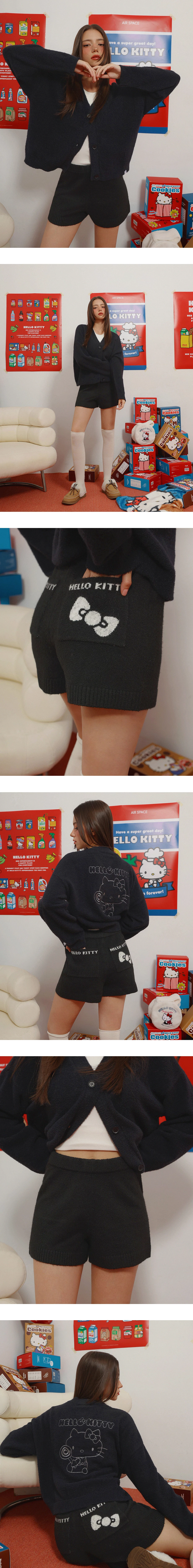 【Hello Kitty Collaboration】Comfy Knit Lounge Shorts with Back Pocket Embroidery 【Hello Kitty Collaboration】Comfy Knit Lounge Shorts with Back Pocket Embroidery