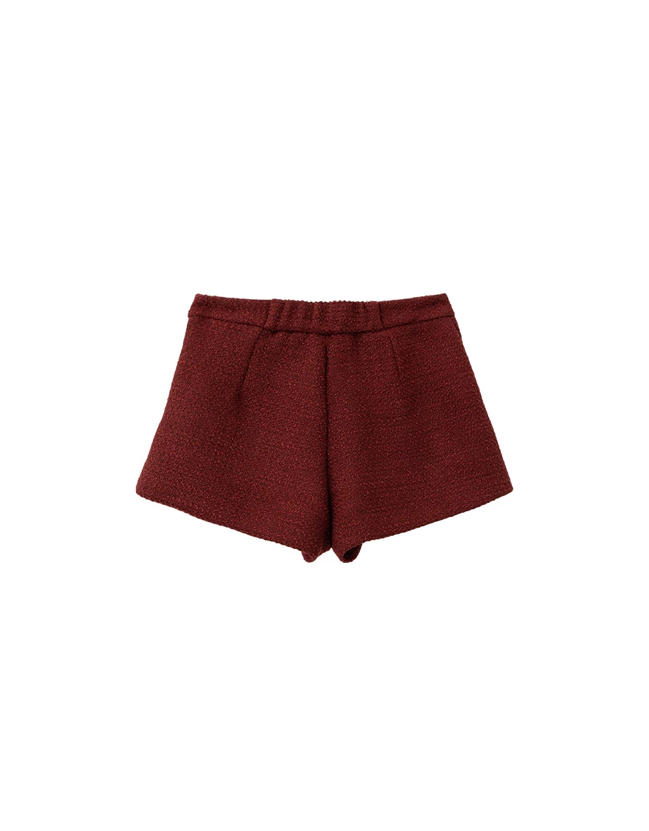 Tweed Texture High Waist Flap Pocket Shorts Tweed Texture High Waist Flap Pocket Shorts