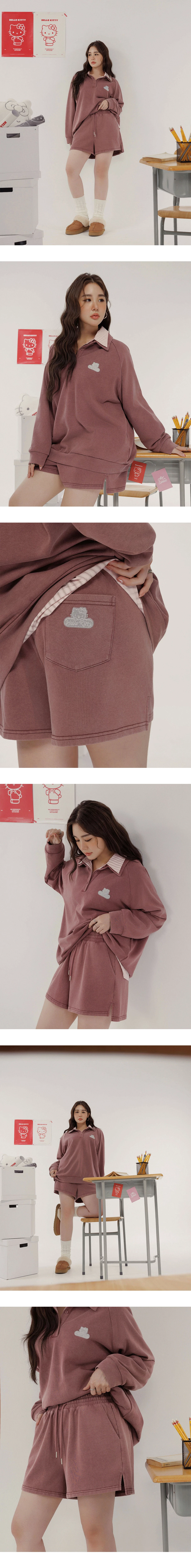【SANRIO Collab】Hello Kitty Drawstring Shorts with Embroidered Patch