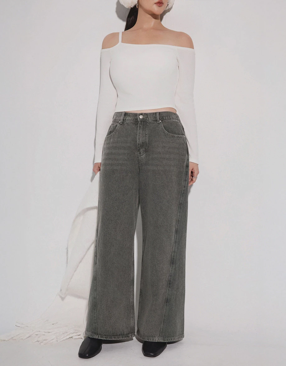 Vintage Wash High Waist Jeans Denim Wide Leg Pants Vintage Wash High Waist Jeans Denim Wide Leg Pants