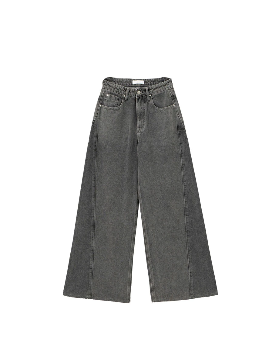 Vintage Wash High Waist Jeans Denim Wide Leg Pants Vintage Wash High Waist Jeans Denim Wide Leg Pants