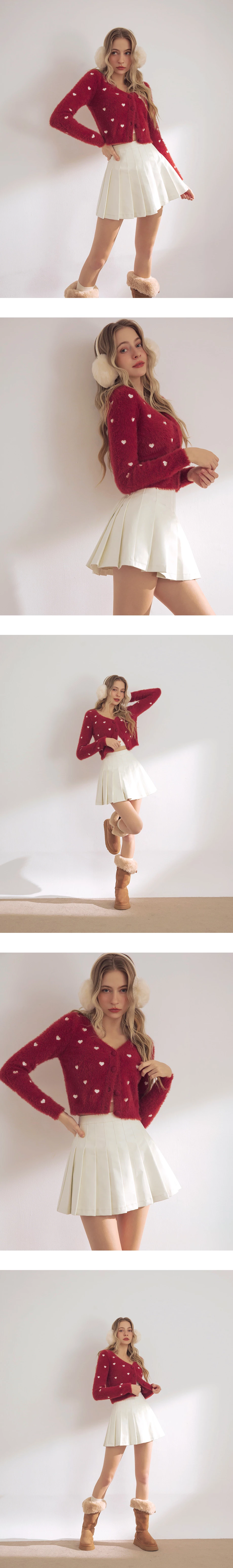 High Waist Faux Leather Pleated Mini Skirt