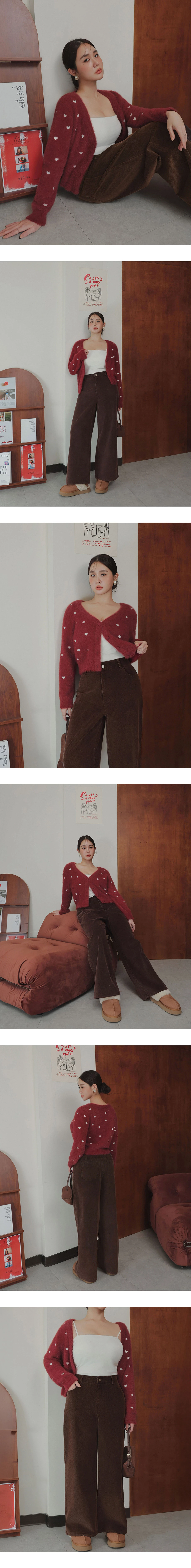 Middle Waist Soft Corduroy Straight Wide Leg Pants