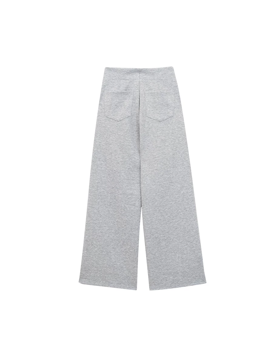 【AIRY HOURGLASS】Perfect Waistline Double Button Straight Wide Leg Sweat Pants