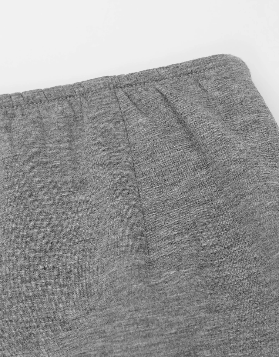 Flared Hem Mid Rise Trousers Pants (with Plaid Removable Waist Wrap Skirt)