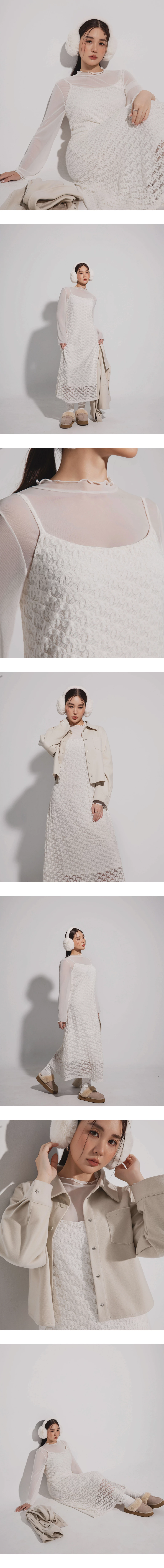 Sheer Overlay Bow Lace Embossed Cami Maxi Dress Sheer Overlay Bow Lace Embossed Cami Maxi Dress