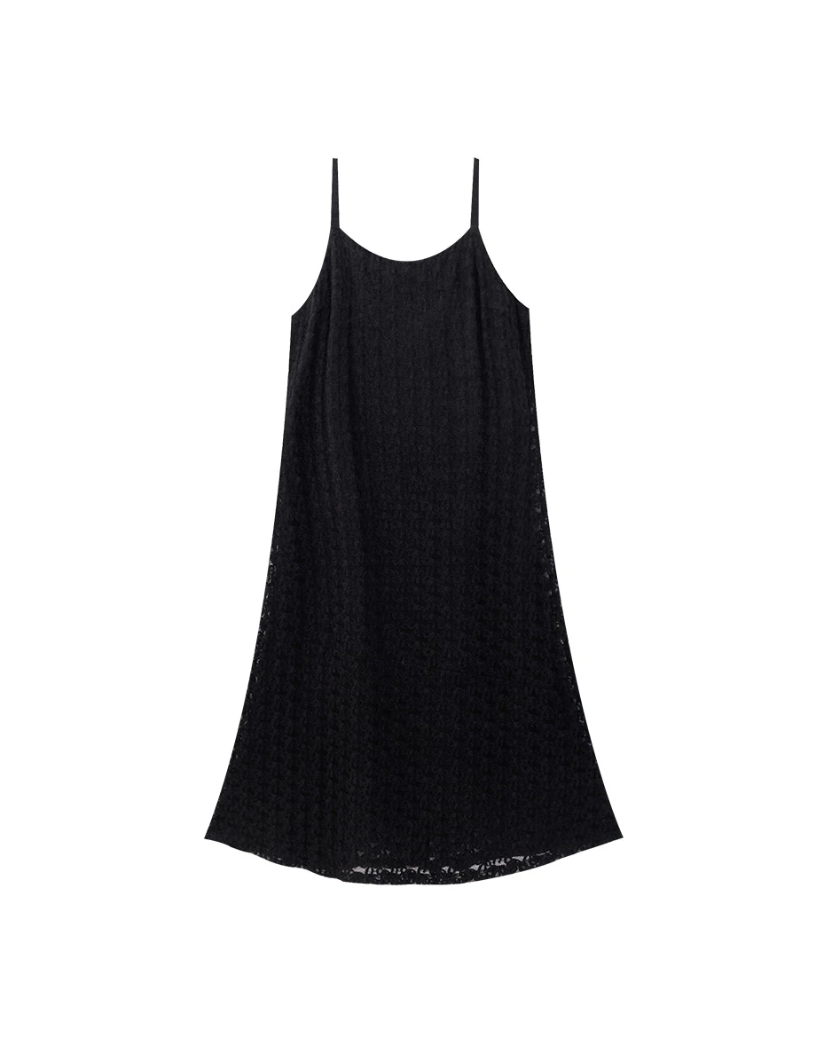 Sheer Overlay Bow Lace Embossed Cami Maxi Dress