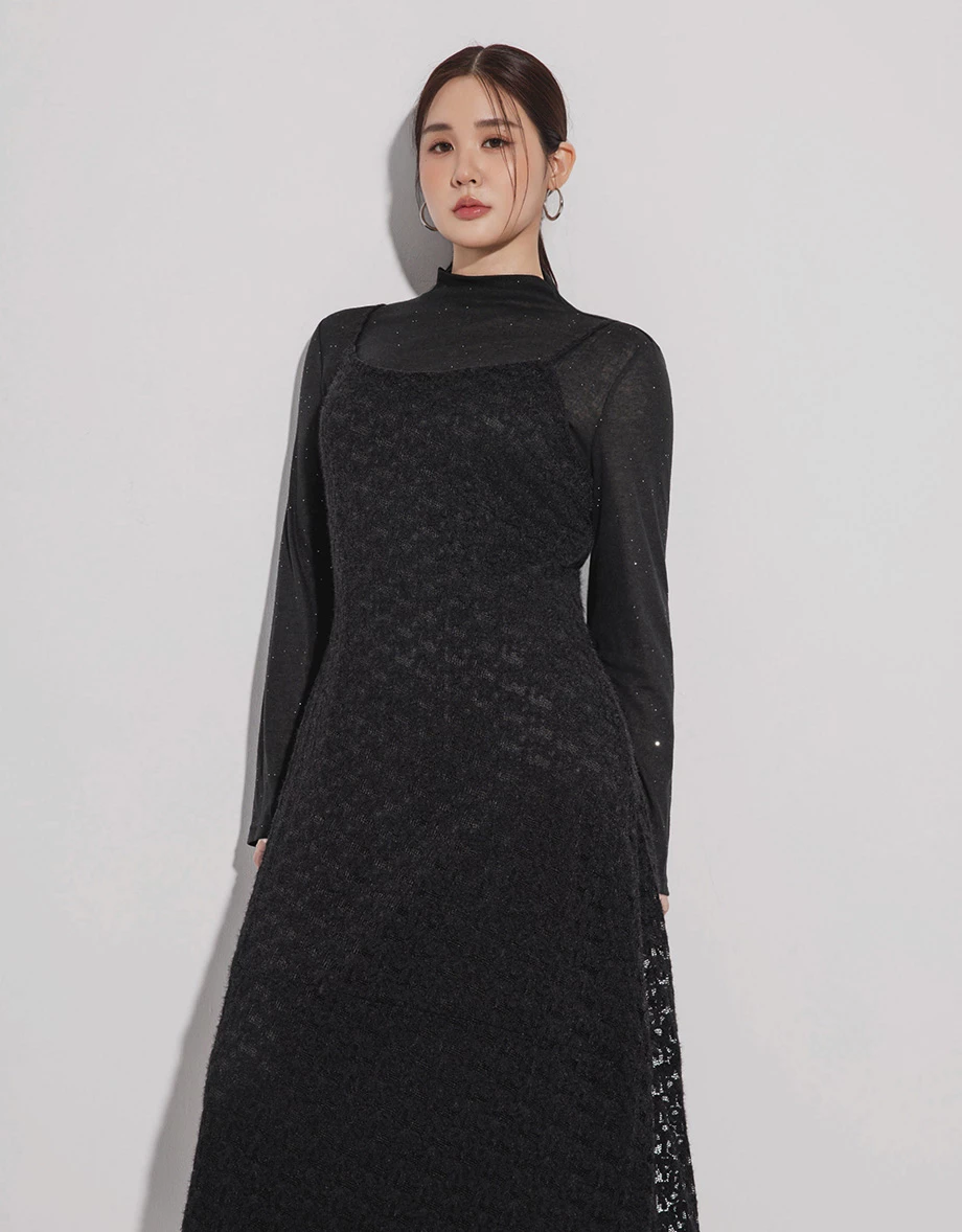 Sheer Overlay Bow Lace Embossed Cami Maxi Dress Sheer Overlay Bow Lace Embossed Cami Maxi Dress