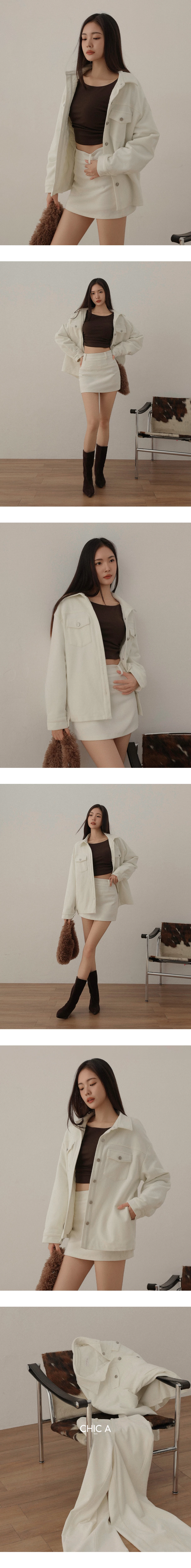 Oversized Collared Button Up Shirt Jacket with Front Flap Pockets Oversized Collared Button Up Shirt Jacket with Front Flap Pockets