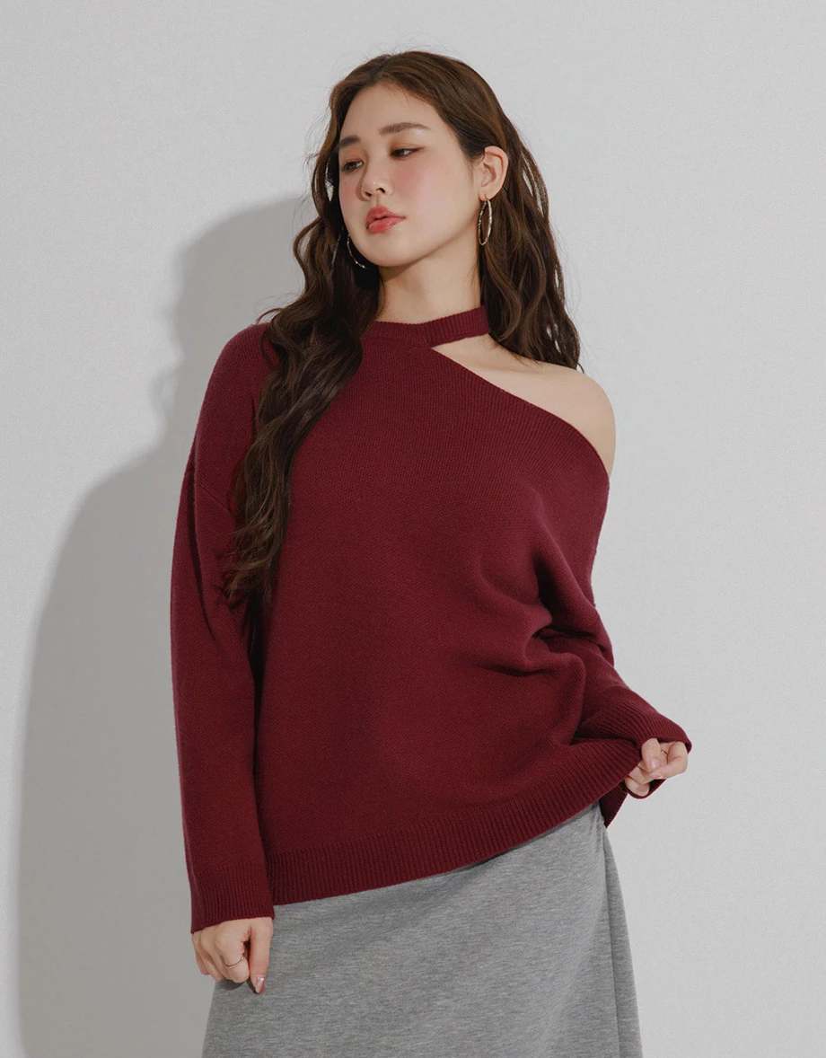 Halter Neck Hollow Knit Top