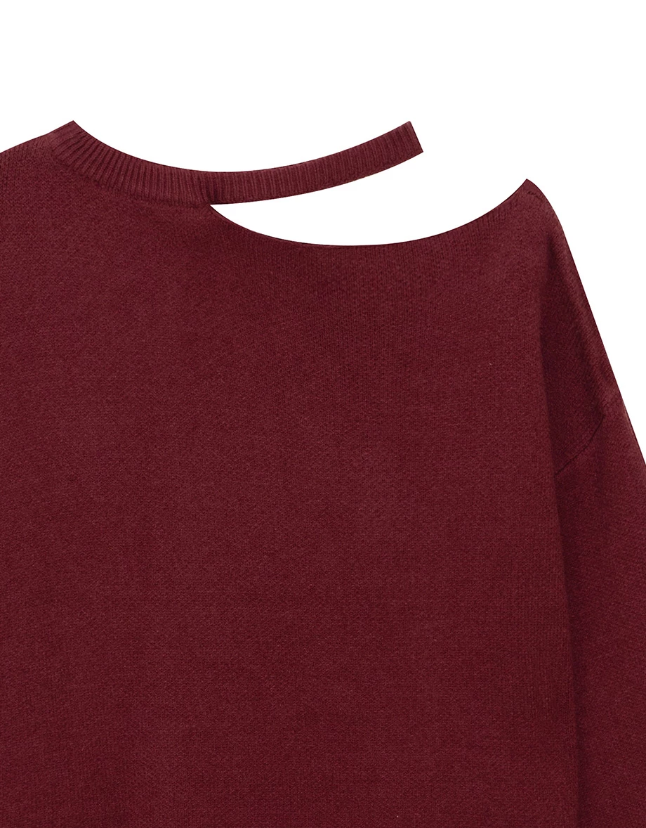 Halter Neck Hollow Knit Top