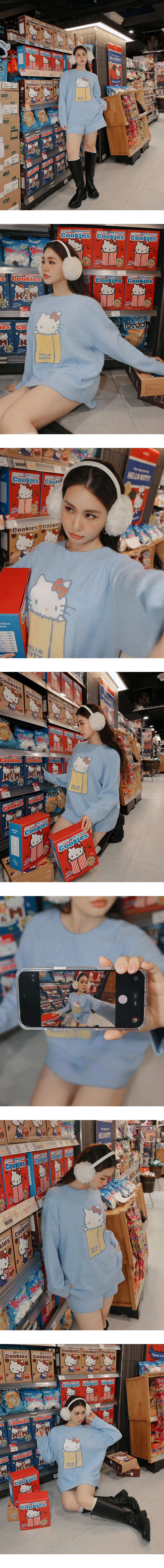 【Hello Kitty Collaboration】Soft Knit Oversized Knit Pullover Sweater 【Hello Kitty Collaboration】Soft Knit Oversized Knit Pullover Sweater