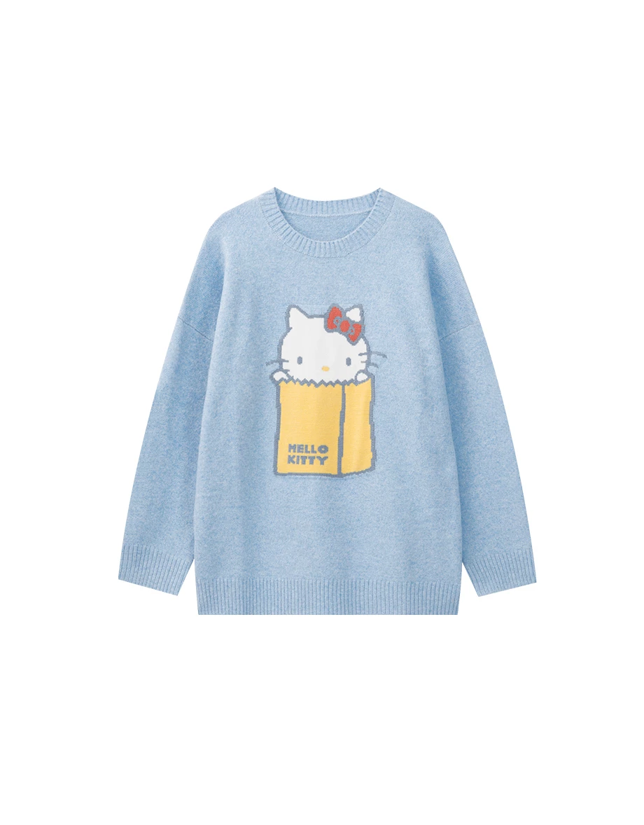 【Hello Kitty Collaboration】Soft Knit Oversized Knit Pullover Sweater 【Hello Kitty Collaboration】Soft Knit Oversized Knit Pullover Sweater
