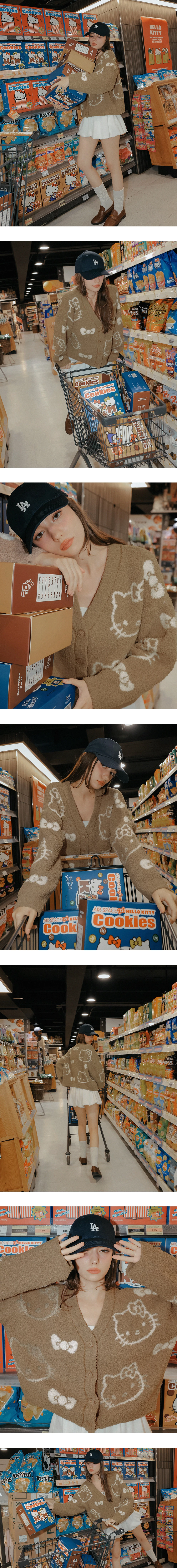 【Hello Kitty Collaboration】Hello Kitty All-Over Print Fluffy Knit Cardigan 【Hello Kitty Collaboration】Hello Kitty All-Over Print Fluffy Knit Cardigan