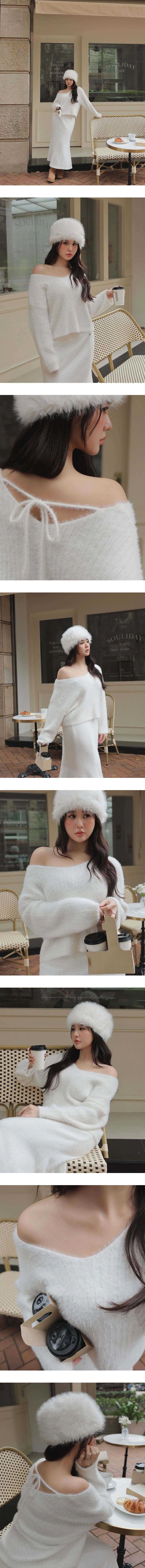 Reversible Furry Knit Cropped Sweater with Tie Detail