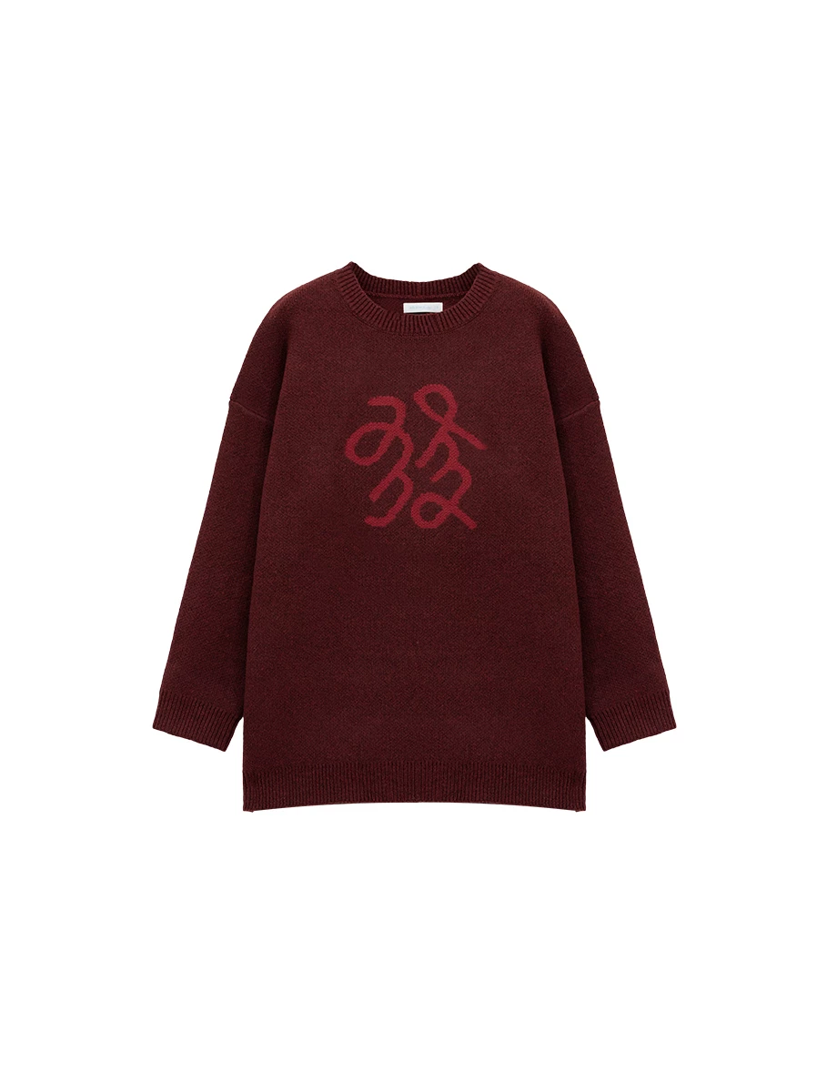 CNY MAZU BOBE Graphic Oversized Knit Sweater
