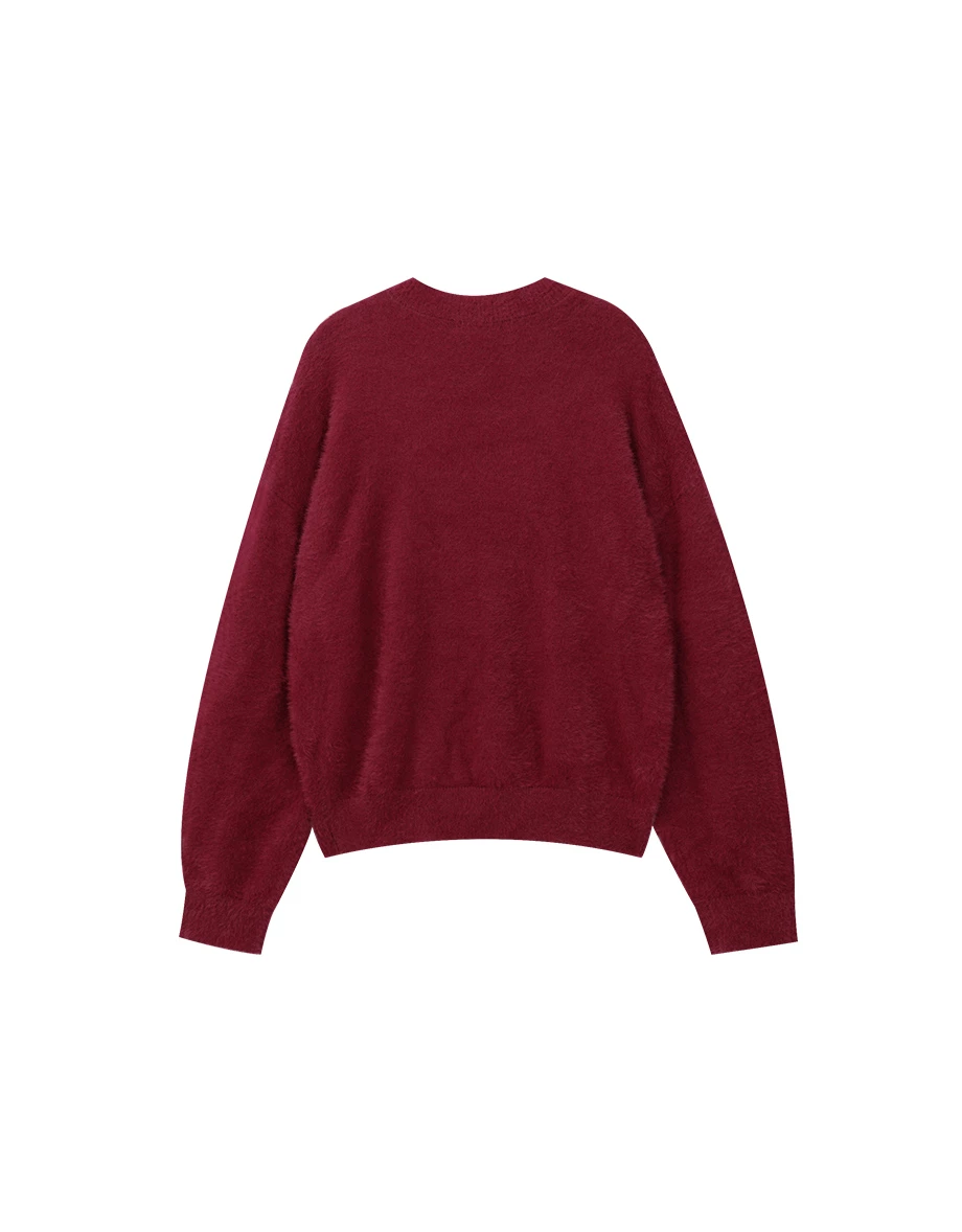 【DINOTAENG】Fluffy Knit Graphic Sweater Top 【DINOTAENG】Fluffy Knit Graphic Sweater Top