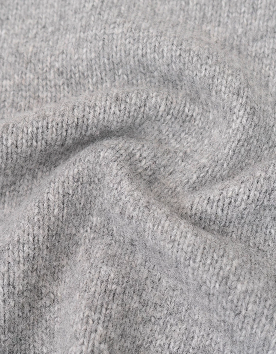 V Neck Folded Collar Longline Pullover Sweater