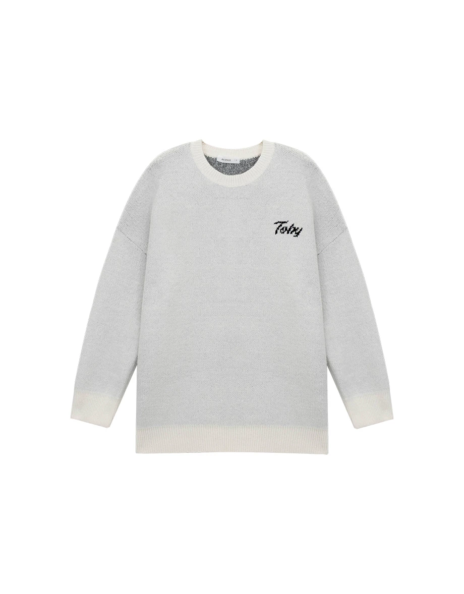 【Lyra & Toby】Toby Back Motif Longline Crew Neck Knit Sweater