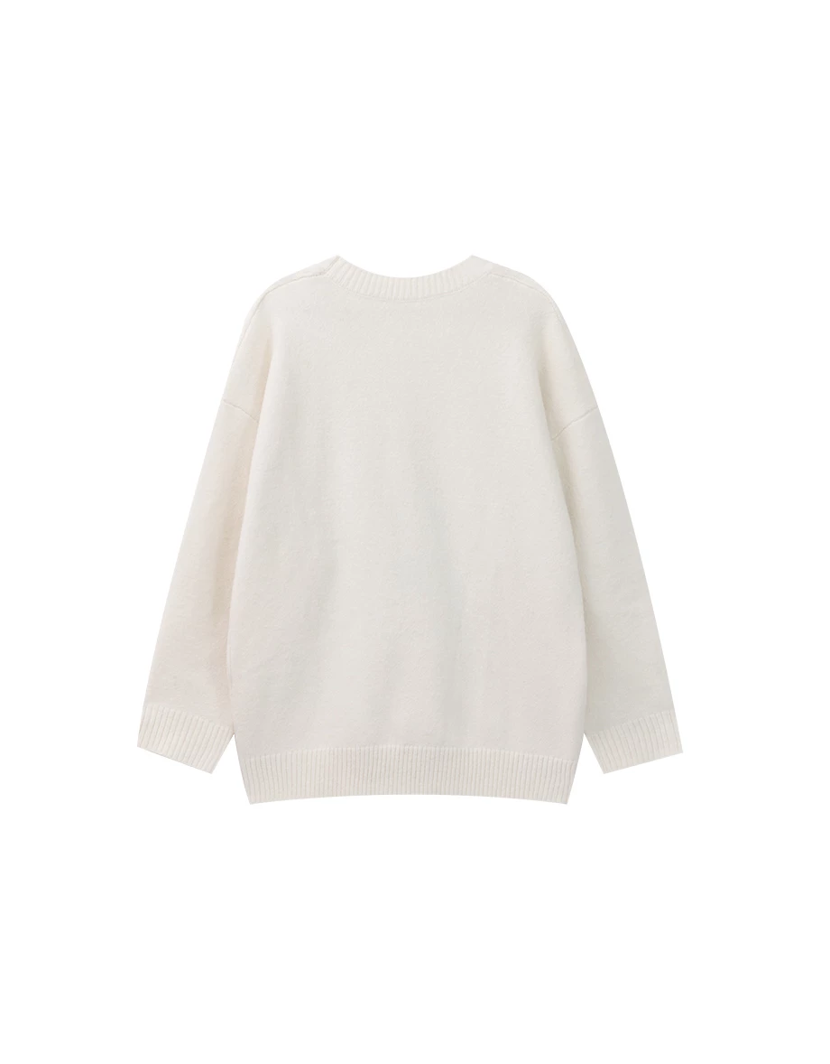 【DINOTAENG】Round Neck Knit Graphic Oversized Sweater 【DINOTAENG】Round Neck Knit Graphic Oversized Sweater