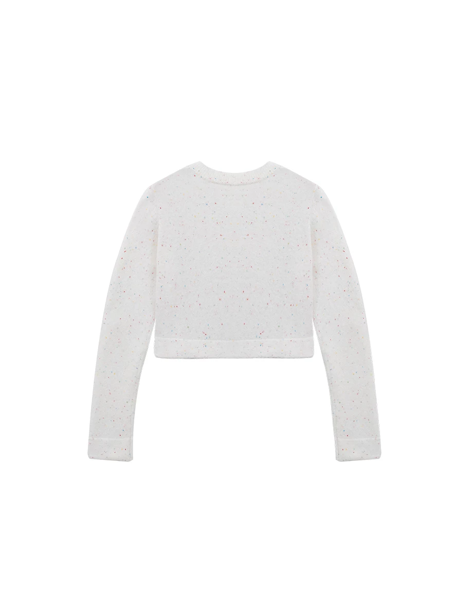 【Lyra & Toby】Graphic Star Patch V Neck Knit Cropped Cardigan