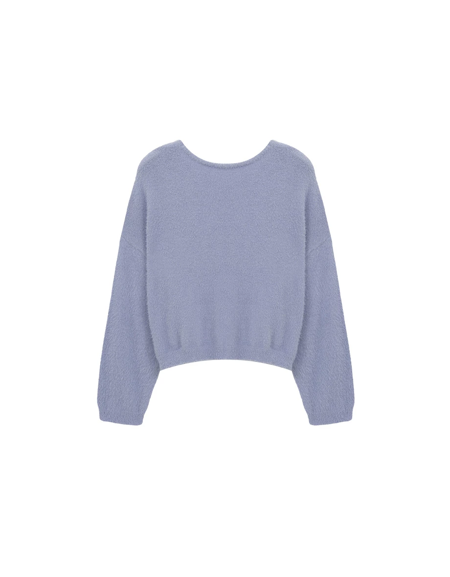 Oversized Soft Touch Heart Graphic Fuzzy Knit Sweater