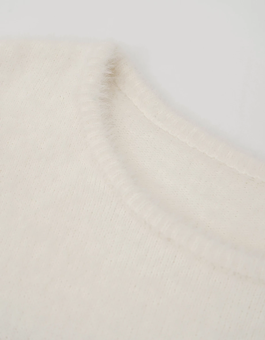 Oversized Soft Touch Heart Graphic Fuzzy Knit Sweater