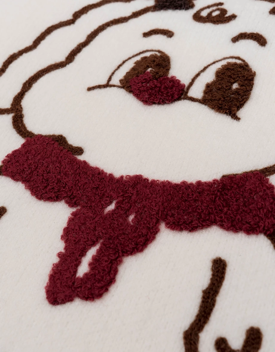 【Lyra & Toby】Graphic Hooded Knit Pullover Sweater