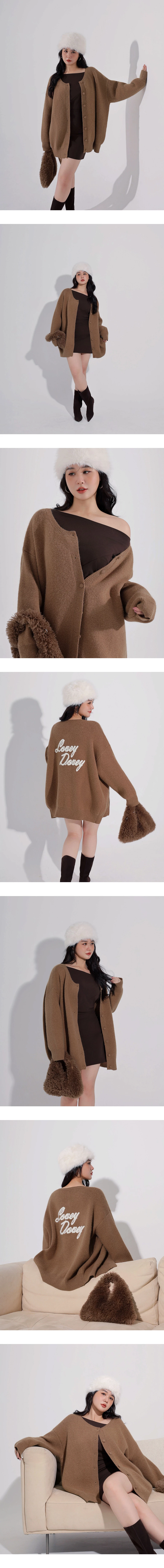 Lovey Dovey Back Print Longline Button Front Knit Cardigan Lovey Dovey Back Print Longline Button Front Knit Cardigan