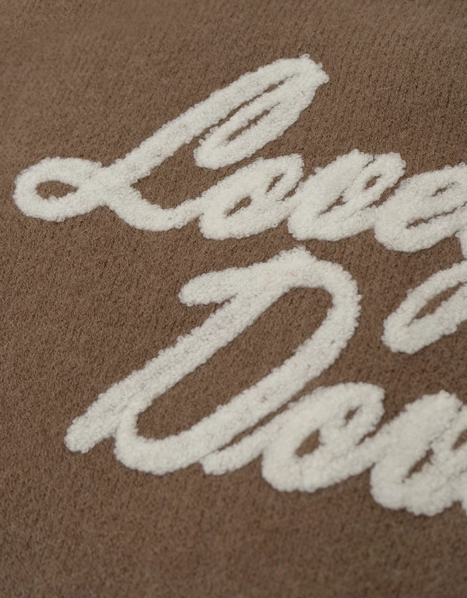 Lovey Dovey Back Print Longline Button Front Knit Cardigan