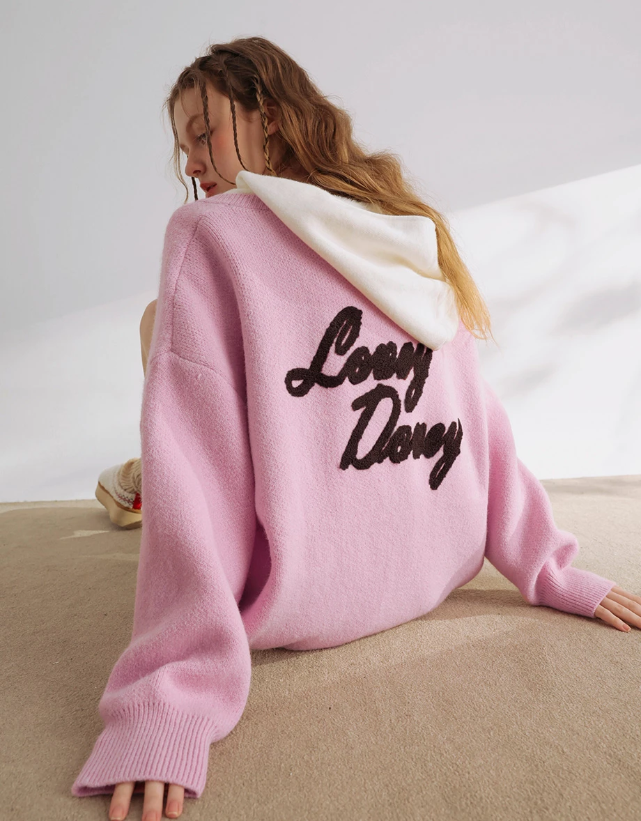 Lovey Dovey Back Print Longline Button Front Knit Cardigan Lovey Dovey Back Print Longline Button Front Knit Cardigan