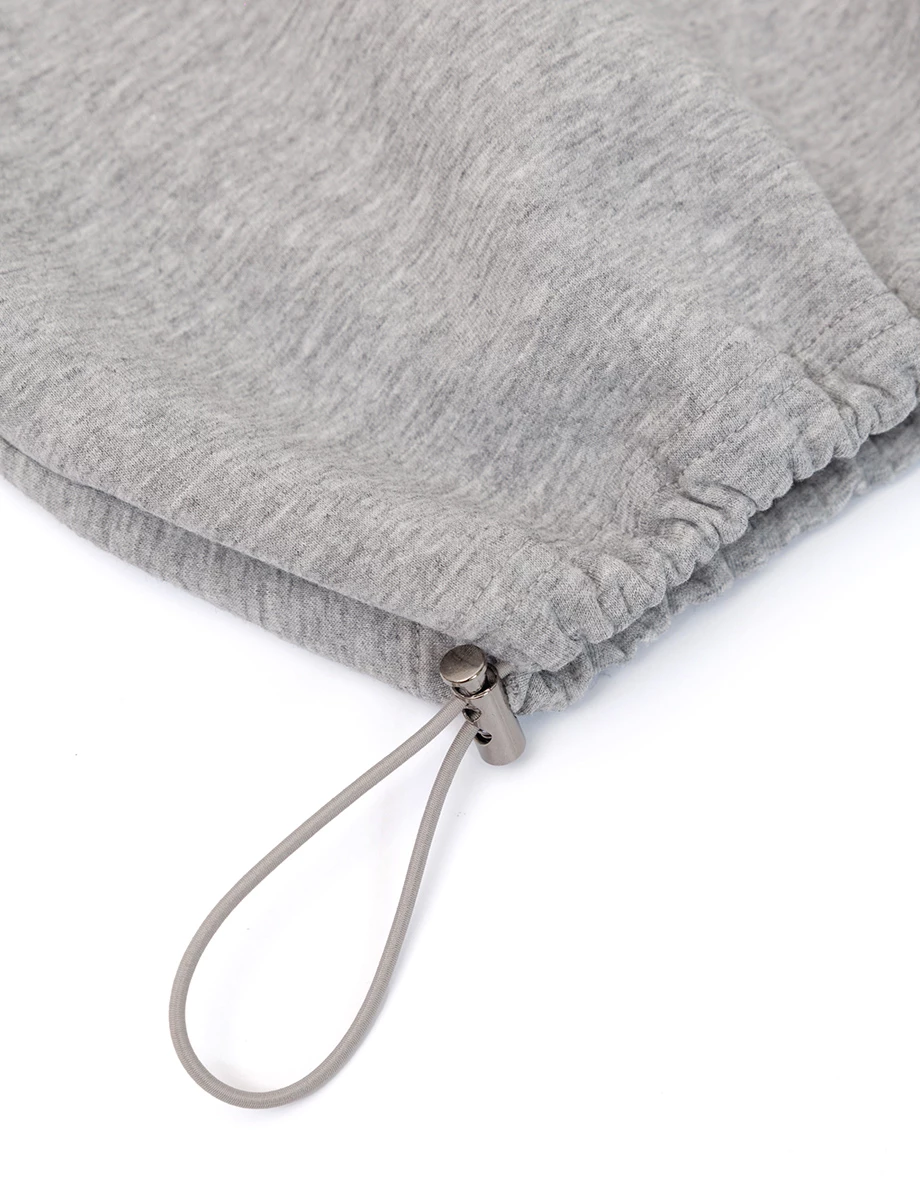 Faux 2 Piece Contrast Collar Drawstring Hem Sweatshirt