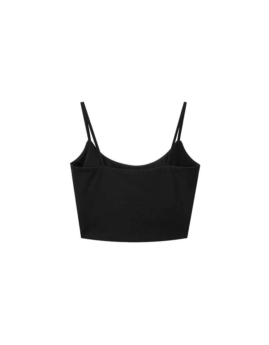 【Heat Tech】Basic Soft Stretch Spaghetti Strap Fitted Camisole Bra Top 【Heat Tech】Basic Soft Stretch Spaghetti Strap Fitted Camisole Bra Top