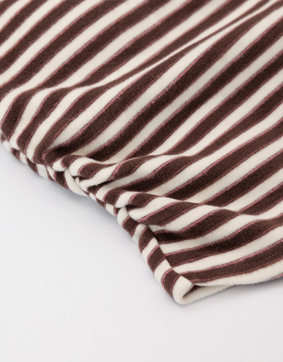 Side Ruched Strapless Striped Padded Tube Bra Top Side Ruched Strapless Striped Padded Tube Bra Top