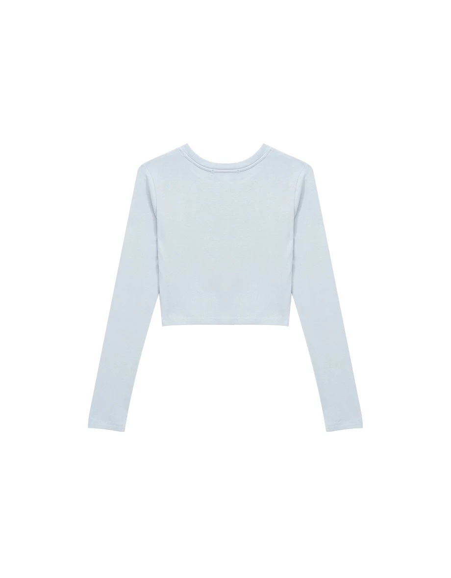 Everyday Basics Fitted Cropped Long Sleeve Top