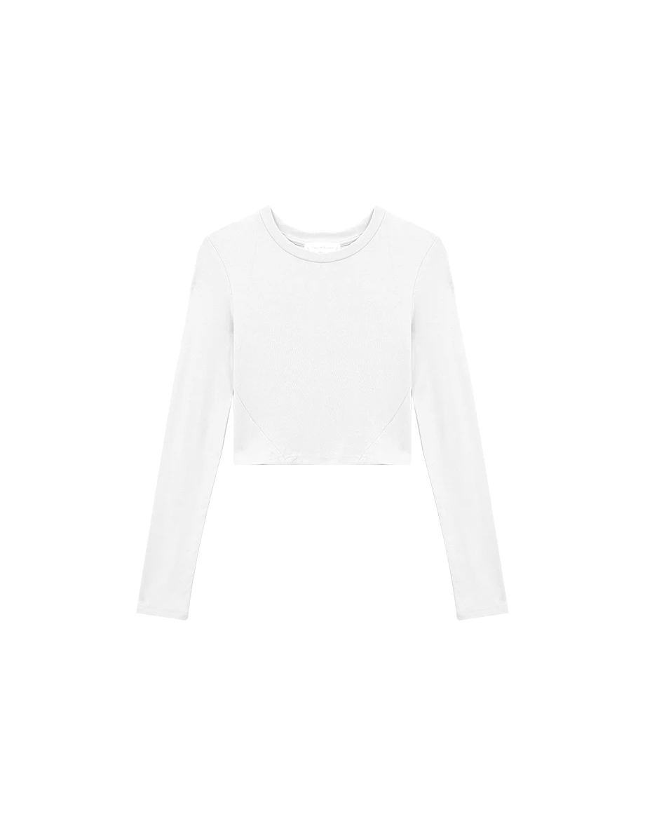 Everyday Basics Fitted Cropped Long Sleeve Top