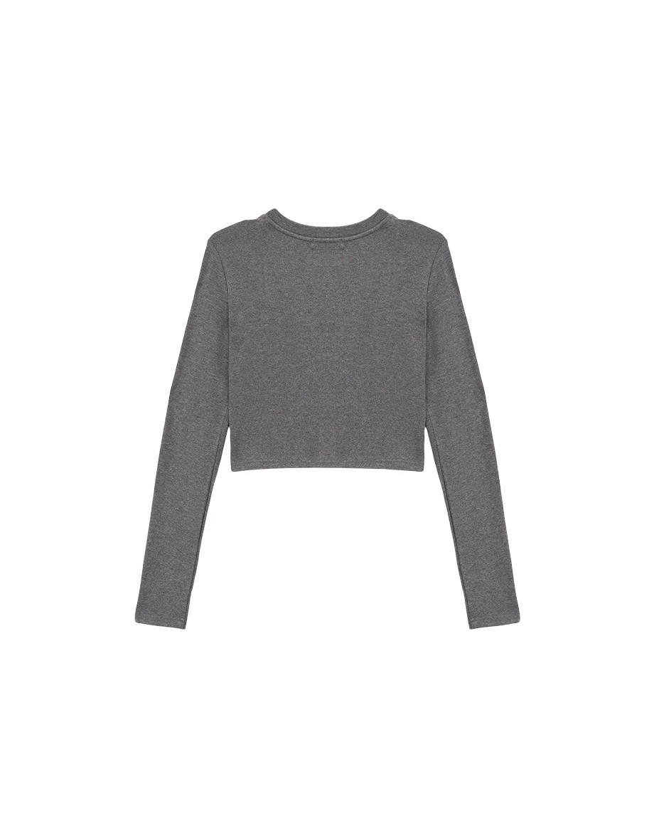 Everyday Basics Fitted Cropped Long Sleeve Top