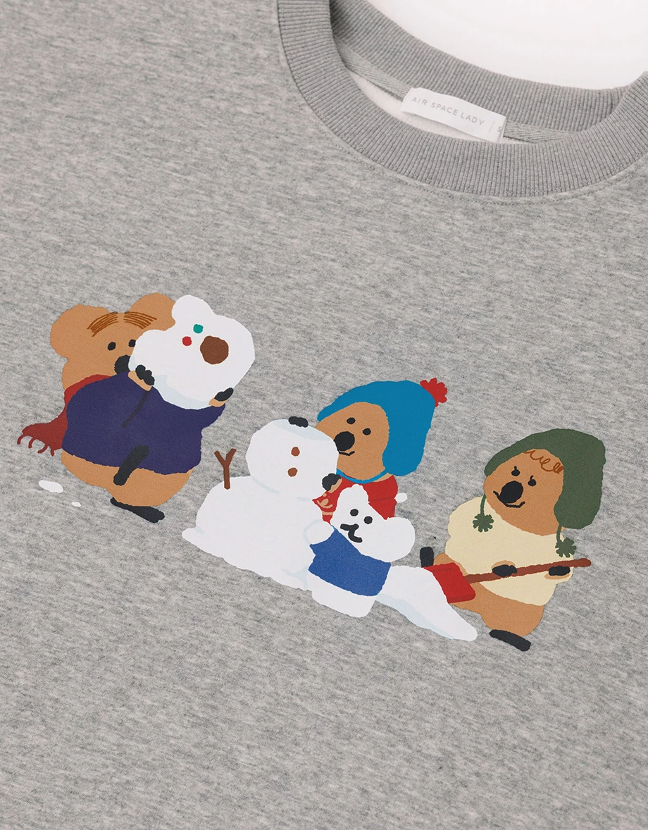 【DINOTAENG】Embroidered Sweatshirt With Inner Fleece 【DINOTAENG】Embroidered Sweatshirt With Inner Fleece