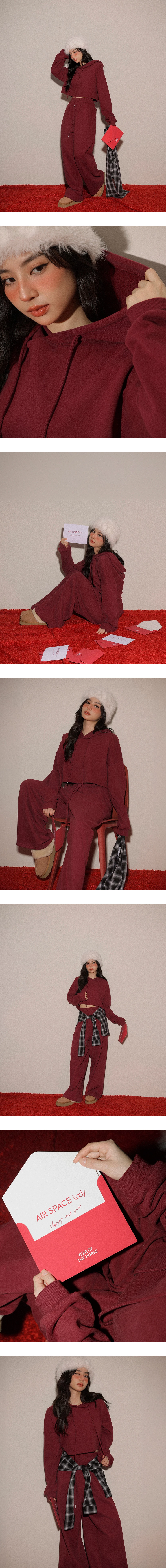 Fleece Lined Cropped Hoodie Sweatshirt with Dropped Shoulders