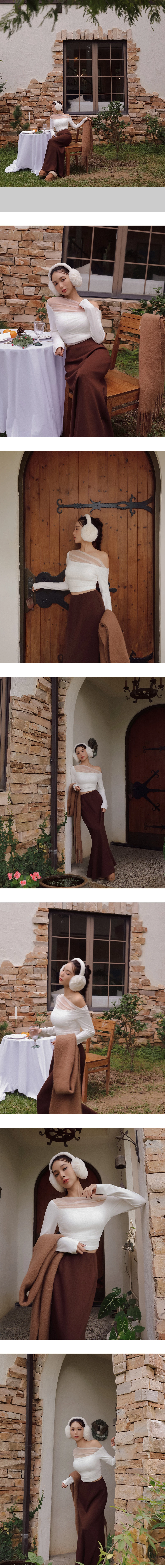 Asymmetric One Shoulder Sheer Mesh Long Sleeve Crop Top