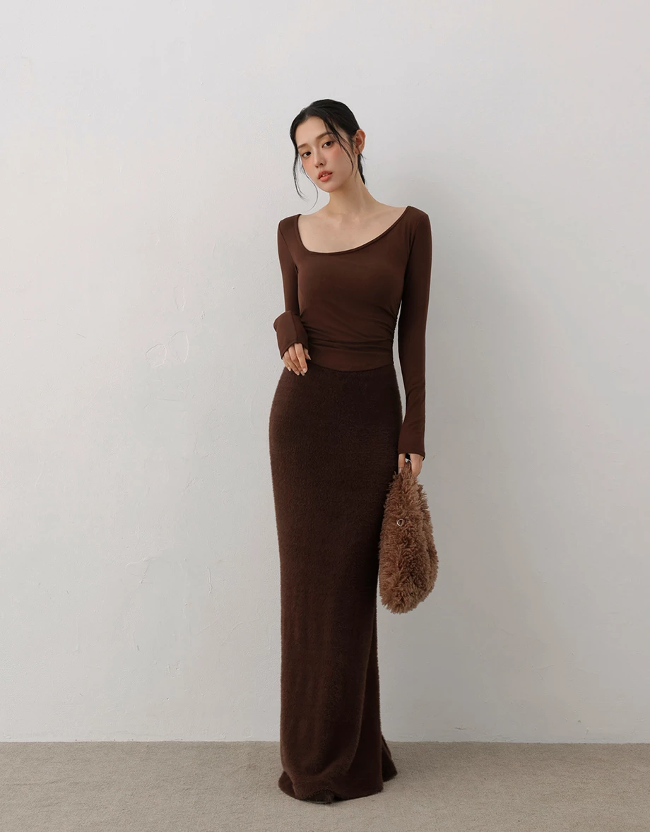 Ruched Side Asymmetrical Neckline Fitted Padded Bra Top