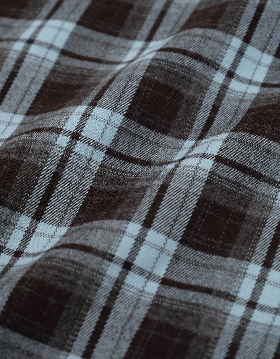 Double Pocket Flannel Plaid Long Sleeve Oversized Shirt Blouse