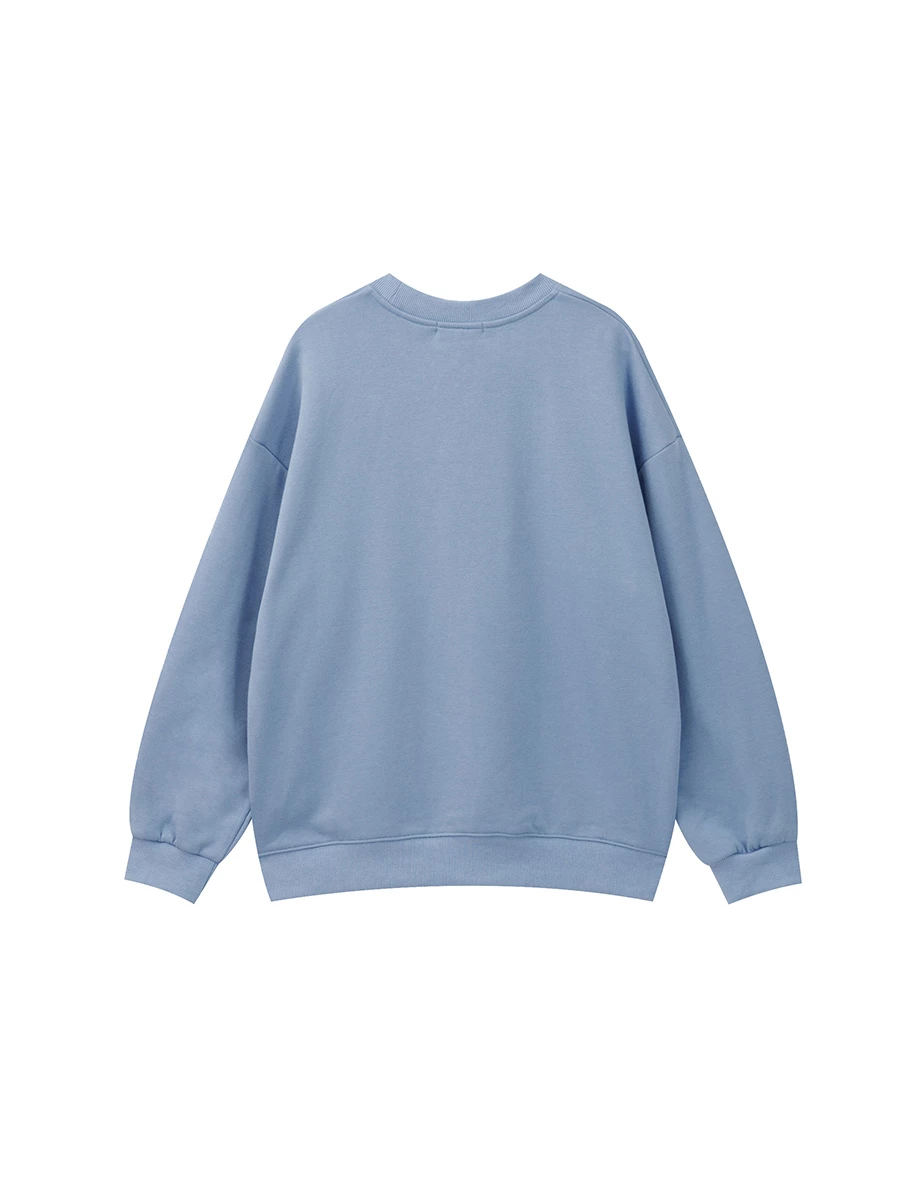 【DINOTAENG】3D Fluffy Snow Patch Knitted Sweatshirt