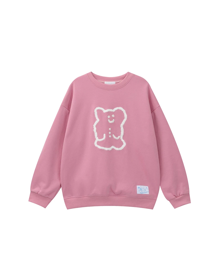 【DINOTAENG】3D Fluffy Snow Patch Knitted Sweatshirt