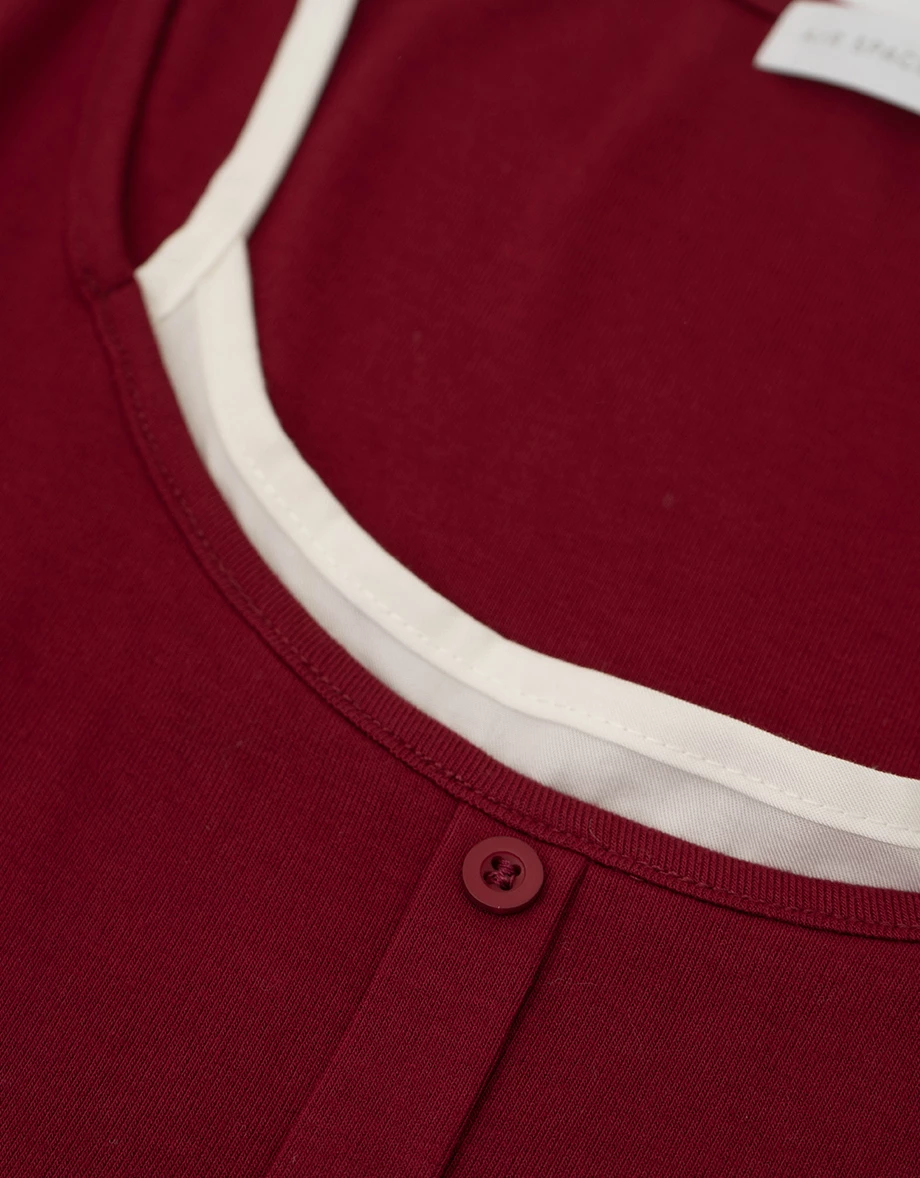 Faux 2 Piece Button Up Ribbed Knit Cami Layered Top