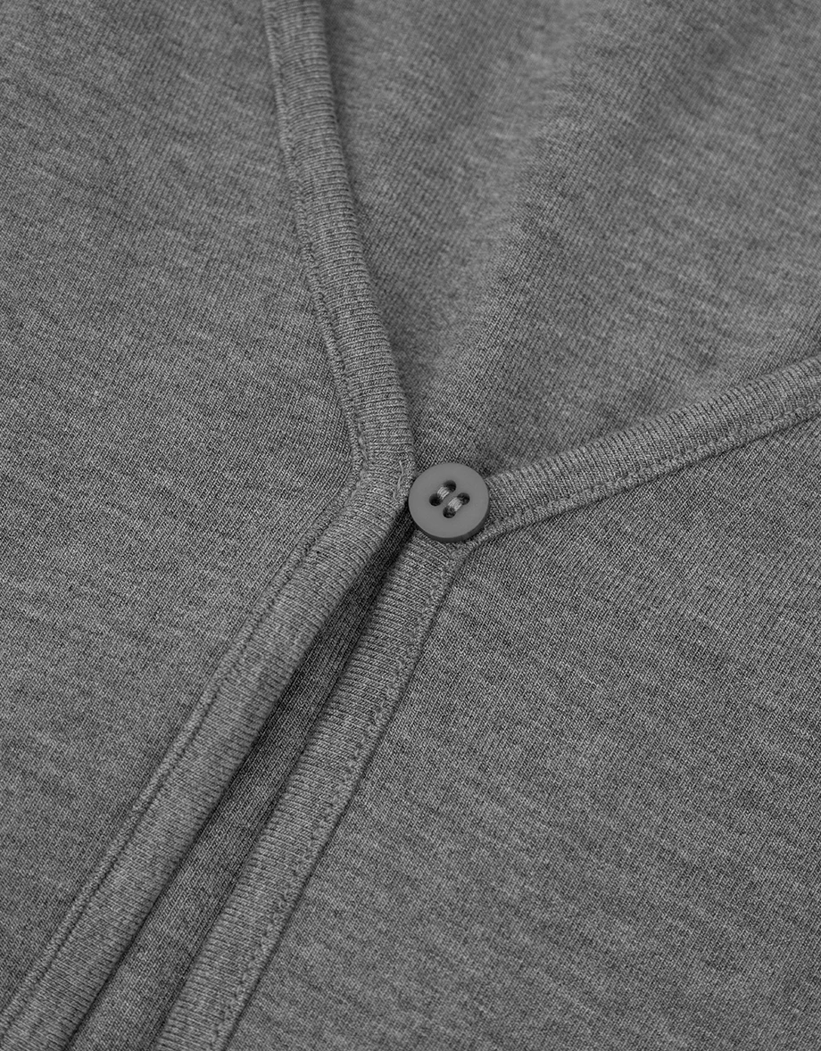 Faux 2 Piece Mock Neck Cut Out Shoulder Fleece Lined Cardigan Top