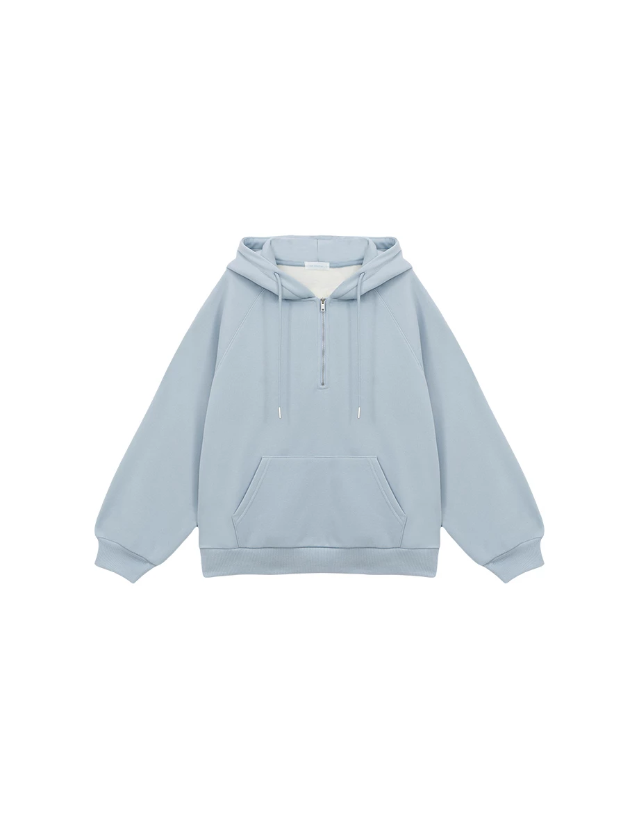Half Zip Fleece Lined Oversized Hooded Sweatshirt Half Zip Fleece Lined Oversized Hooded Sweatshirt