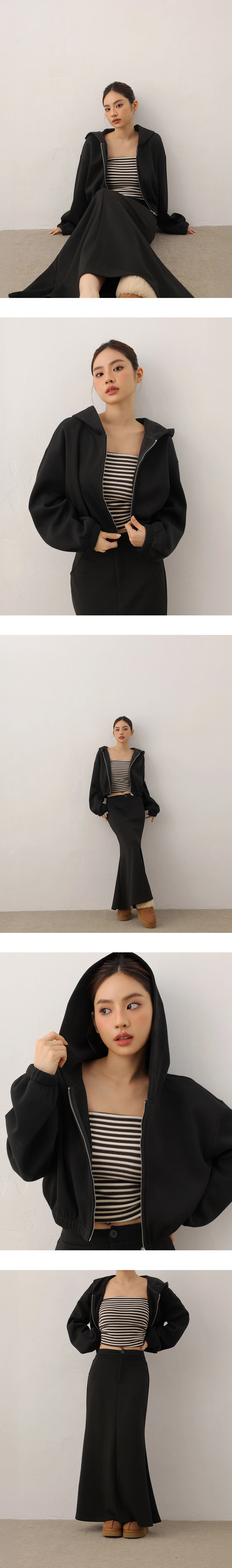 Classic High Waist Mermaid Silhouette Maxi Skirt with Pockets Classic High Waist Mermaid Silhouette Maxi Skirt with Pockets