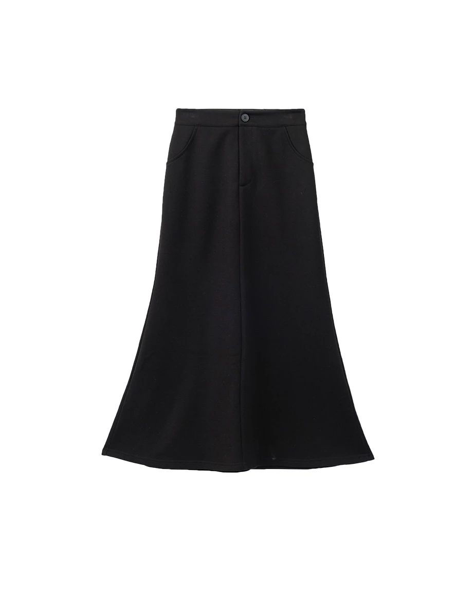 Classic High Waist Mermaid Silhouette Maxi Skirt with Pockets Classic High Waist Mermaid Silhouette Maxi Skirt with Pockets